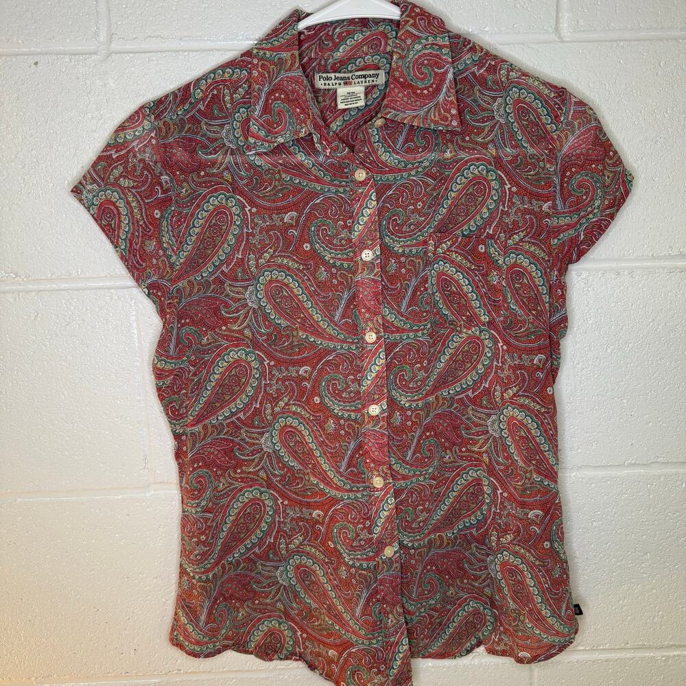 Vintage Polo Jeans Co. Ralph Lauren Women's Button-Down Shirt – Size M